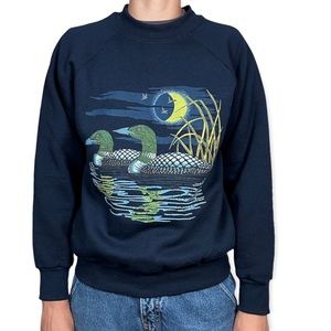 Fruit of the Loom duck and moon crewneck sweatshirt